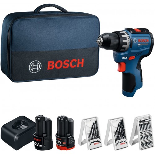 BOSCH GSR12V-31 PROFESSIONAL Akku-Bohrschrauber, 12V/2,0Ah+3,0Ah, Tasche 06019S6005
