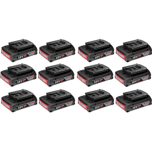 BOSCH GBA 18V 2.0Ah PROFESSIONAL Akku, 12 Stück 0602494002