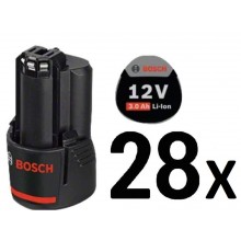 BOSCH 28x GBA 12V 3.0Ah PROFESSIONAL Akku 0602496012