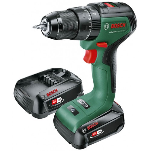 BOSCH UniversalImpact 18V-60(2x2,0Ah)+AL18V Akku-Zweigang-Schlagbohrschrauber 06039D7102