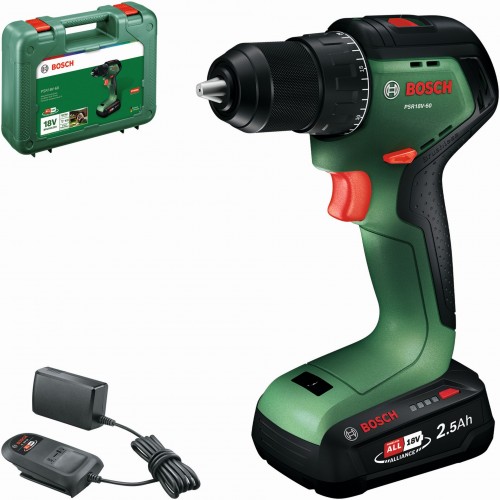 BOSCH PSR18V-60 Akku-Bohrschrauber, 1x2,5Ah, Handwerkerkoffer 06039D7201 BOSCH PSR18V-60 Akku-Bohrschrauber, 1x2,5Ah, Handwerkerkoffer 06039D7201
