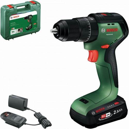 BOSCH PSB18V-60 Akku-Schlagbohrschrauber, 1x2,5Ah, Handwerkerkoffer 06039D7301