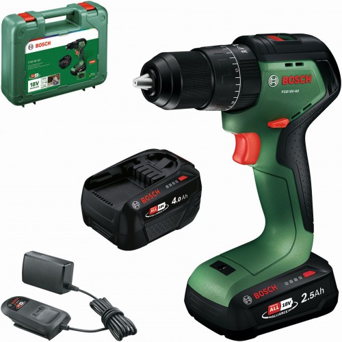 BOSCH PSB18V-60 Akku-Schlagbohrschrauber,1x4,0Ah, 1x2,5Ah, Handwerkerkoffer 06039D7303
