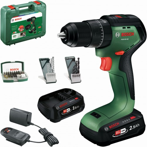 BOSCH PSB18V-60 Akku-Schlagbohrschrauber, 2x2,5Ah, Handwerkerkoffer 06039D7304