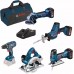 BOSCH 5-tlg. kit 18V: GSR + GST + GWS + GKS + GSA + 3 x GBA 4,0 Ah + GAL 0615990L59