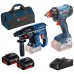 BOSCH Werkzeugset GBH 180+GDX 180+2x GBA 18V+GAL+Werkzeugtasche 0615990M30