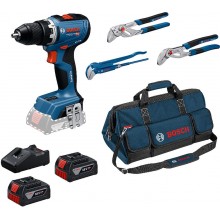 BOSCH GSR 18V-65 PROFESSIONAL Akku-Bohrschrauber, 3 Klempnerzangen 0615A5007J