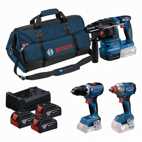 BOSCH GSR+GDX+GBH+3x5,0Ah+GAL 12V/18V-80 PROFESSIONAL 3-tlg. 18V Set 0615A50093