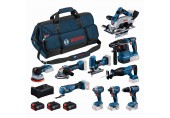 BOSCH 10teiliges 18V Werkzeugset GSB+GBH+GWS+GDR+GKS+GSA+GOP+GST+GDS+GEX+3x5Ah 0615A500EH
