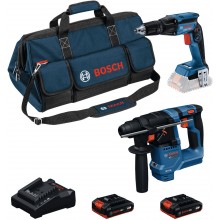 BOSCH PRO GTB 18V-45 + GBH 18V-18 + 2× 2,0 Ah + GAL 18V-20(II) + M-Bag 0615A500G7