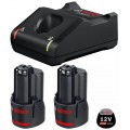 BOSCH Akku Starter-Set: 2 x GBA 12 Volt, 3.0 Ah und GAL 12V-40 1600A019RD