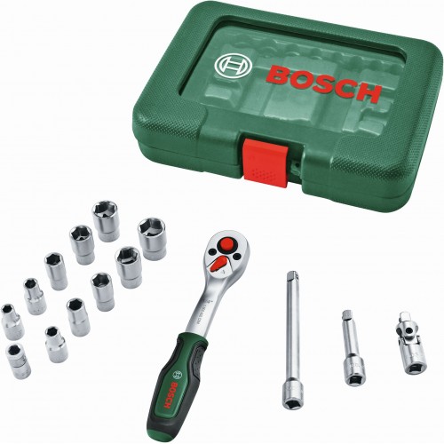 BOSCH 15-teiliger Ratschen-Satz 1/4” 1600A03EG1 BOSCH 15-teiliger Ratschen-Satz 1/4” 1600A03EG1