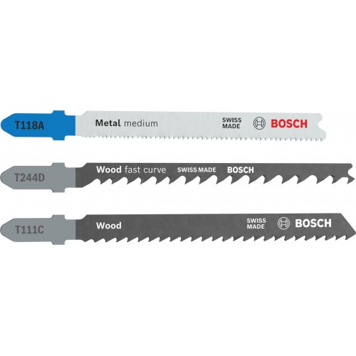 BOSCH Zestaw brzeszczotów do wyrzynarki do drewna i metalu, 3 szt. 2607012076 BOSCH Zestaw brzeszczotów do wyrzynarki do drewna i metalu, 3 szt. 2607012076