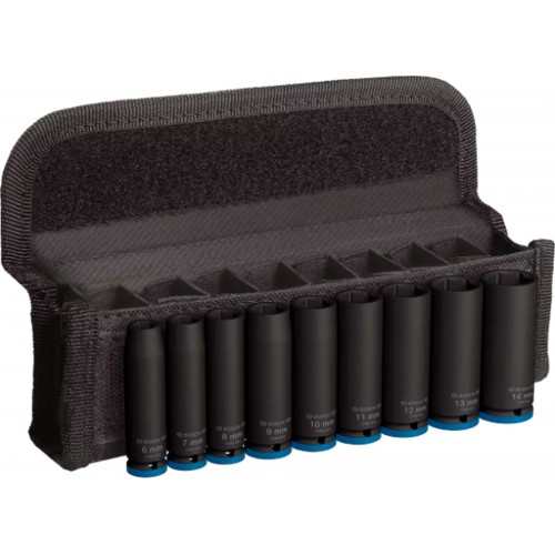 BOSCH PRO Impact Socket Set, 1/4", tief, 9-tlg. 2608003035