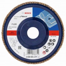 BOSCH Fächerschleifscheibe X431, Standard for Metal, 125 mm, 22,23 mm, 120 2608601277