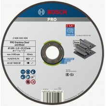 BOSCH Stainless Steel and Metal Trennscheibe, 180 x 1.6 x 22.23 mm, gerade, oSa 2608603406