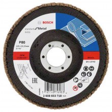 BOSCH Fächerschleifscheibe X431, Standard for Metal, 125 mm, 22,23 mm, 80 2608603718