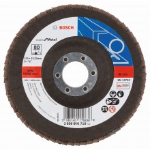 BOSCH Expert for Metal Fächerschleifscheibe X551, 125x22,23mm, 80, gewinkelt 2608606718