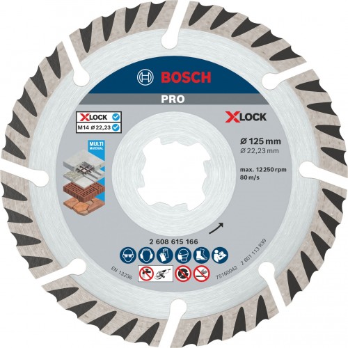 BOSCH PRO Multi Material Diamant-Trennscheiben 125 x 22,23 mm, X-Lock, 2 Stk 2608615286 BOSCH PRO Multi Material Diamant-Trennscheiben 125 x 22,23 mm, X-Lock, 2 Stk 2608615286