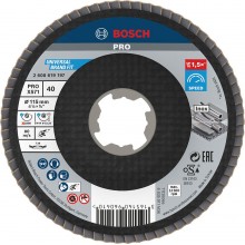 BOSCH PRO X571 Fächerschleifscheibe X-Lock, abgewinkelt, 115 mm, K40 2608619197