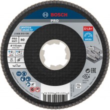 BOSCH PRO X571 Fächerschleifscheibe X-Lock, abgewinkelt, 115 mm, K40 2608619199