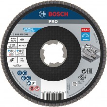 BOSCH PRO X571 Fächerschleifscheibe X-Lock, abgewinkelt, 125 mm, K40 2608619202