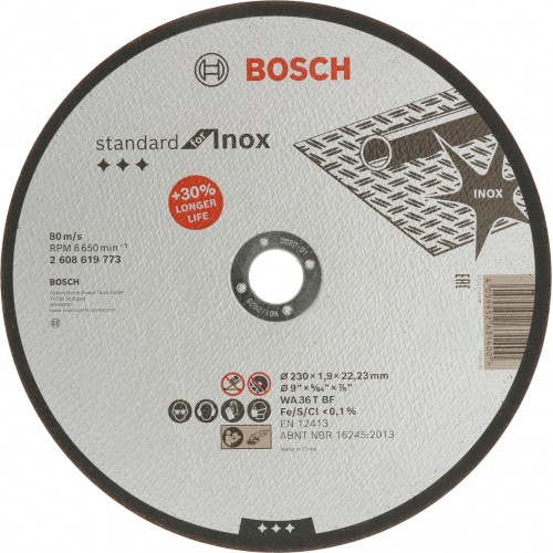 BOSCH PRO Stainless Steel and Metal Trennscheibe, 230 × 1,9 × 22,23 mm 2608619773 BOSCH PRO Stainless Steel and Metal Trennscheibe, 230 × 1,9 × 22,23 mm 2608619773