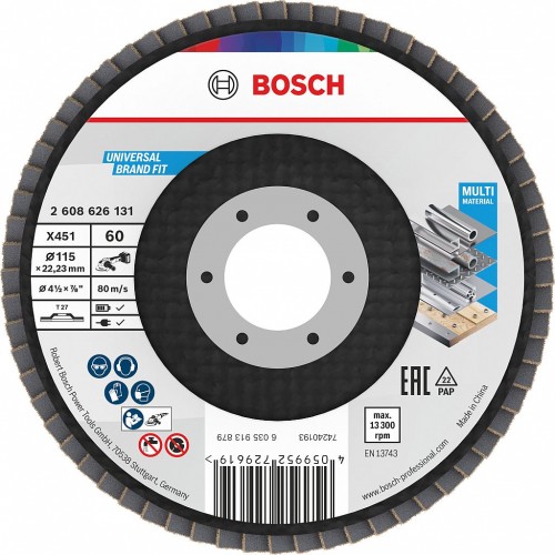 BOSCH X451 Fächerschleifscheibe, 115 × 22,23 mm, G60, T27 2608626131