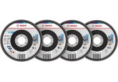 BOSCH X451 Fächerschleifscheiben Set, 125x22,23 mm, G40; 60; 80; 120, T27 2608626166
