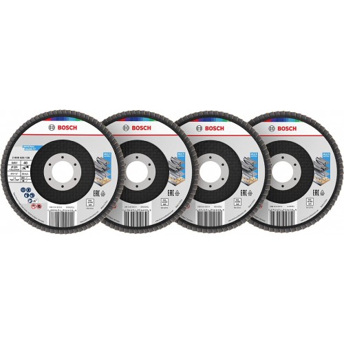BOSCH X451 Fächerschleifscheiben Set, 125x22,23 mm, G40; 60; 80; 120, T27 2608626164
