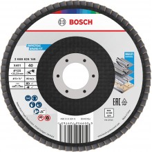 BOSCH X451 Fächerschleifscheibe, 125 × 22,23 mm, G60, T27, 15x 2608626180