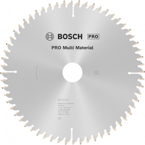 BOSCH PRO Multi Material Kreissägeblatt, 216 × 2,5 × 30 mm, T60 2608640446
