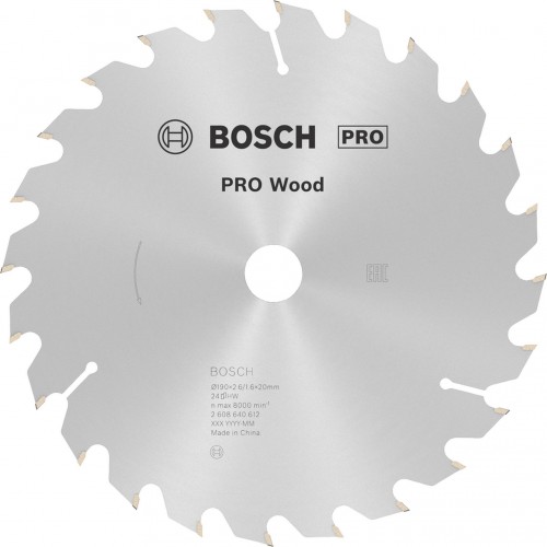 BOSCH PRO Wood Kreissägeblatt, 190 × 2,6 × 20 mm, T24 2608640612 BOSCH PRO Wood Kreissägeblatt, 190 × 2,6 × 20 mm, T24 2608640612