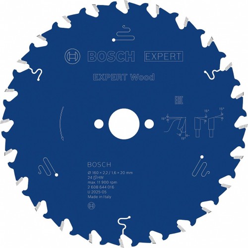 BOSCH EXPERT Wood Kreissägeblatt, 160x2,2/1,6x20 mm, Z24 2608644016