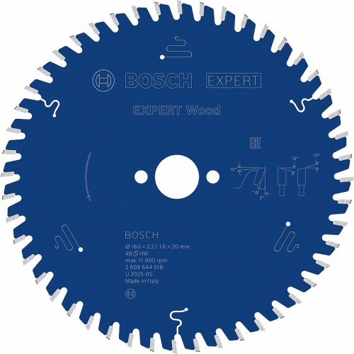 BOSCH EXPERT Wood Kreissägeblatt, 160x2,2/1,6x20 mm, Z48 2608644018