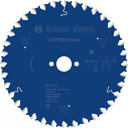 BOSCH Kreissägeblatt Expert for Wood, 165 × 2,6/1,6 × 20 mm, T36 2608644023