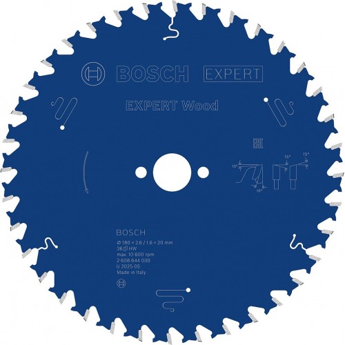 BOSCH Kreissägeblatt Expert for Wood, 180 × 2,6/1,6 × 30 mm, T24 2608644032
