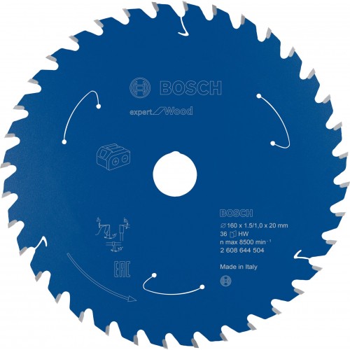 BOSCH Kreissägeblatt für Akk Expert for Wood 160x20x1,5/1x36T 2608644504