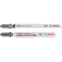 BOSCH T101BR und EXPERT Laminate clean T128BHM Stichsägeblätter-Set, 26-tlg. 2608665463