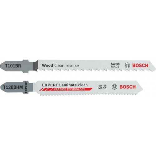 BOSCH T101BR und EXPERT Laminate clean T128BHM Stichsägeblätter-Set, 26-tlg. 2608665463 BOSCH T101BR und EXPERT Laminate clean T128BHM Stichsägeblätter-Set, 26-tlg. 2608665463