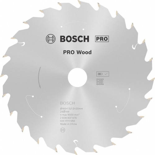 BOSCH PRO Wood cordless Kreissägeblat 160x20/15,875x1,5/1,0x24T 2608837676