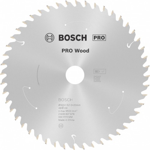 BOSCH PRO Wood cordless Kreissägeblat 160x20/15,875x1,5/1,0x48T 2608837678
