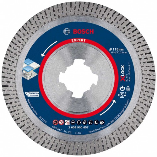 BOSCH EXPERT HardCeramic X-LOCK Diamanttrennscheiben, 115 x 22.23 x 1.4 x 10 mm 2608900657