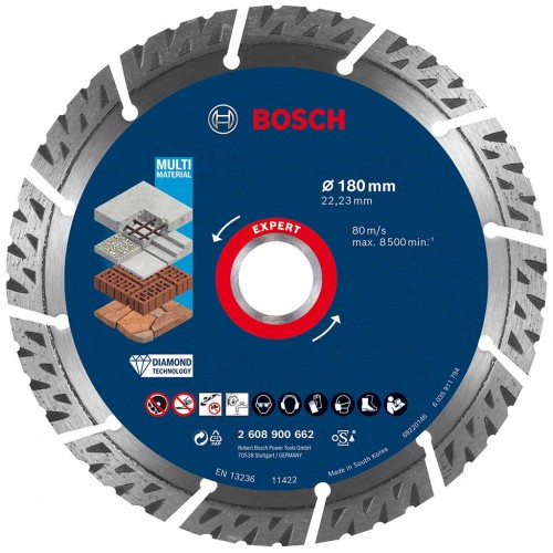 BOSCH EXPERT MultiMaterial Diamanttrennscheiben, 180 x 22,23 x 2,4 x 12 mm 2608900662