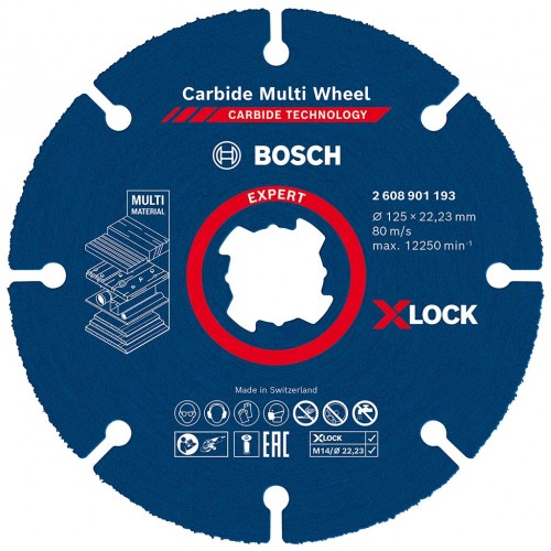 BOSCH EXPERT Carbide Multi Wheel X-LOCK Trennscheibe, 125 mm, 22,23 mm 2608901193