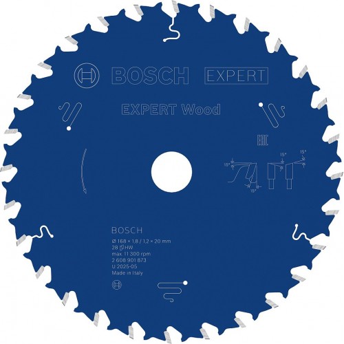 Bosch Kreissägeblatt Expert for Wood, 168 × 1,8/1,2 × 20 mm, T28 2608901873