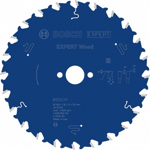 Bosch Kreissägeblatt Expert for Wood, 160 × 1,8/1,2 × 20 mm, T24 2608902141
