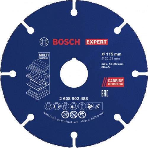 Bosch EXPERT Multi Material Carbide-Trennscheibe 115mm, 22,23mm 2608902488 Bosch EXPERT Multi Material Carbide-Trennscheibe 115mm, 22,23mm 2608902488