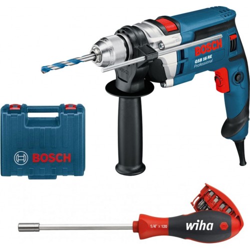 BOSCH GSB 16 RE Schlagbohrmaschine + Wiha Schraubendreher 0615990K30