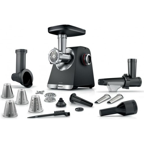 Bosch Serie 6 Fleischwolf MultiPower 2100 W Schwarz, silver metalic MFWS650B